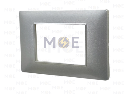 NewVS/ Plana Plastic Cover Plate Silver 3module | PGV014-SL-14 | بلاك بلاستيك فضي