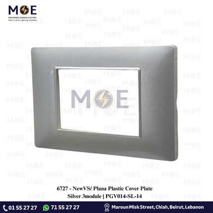 NewVS/ Plana Plastic Cover Plate Silver 3module | PGV014-SL-14