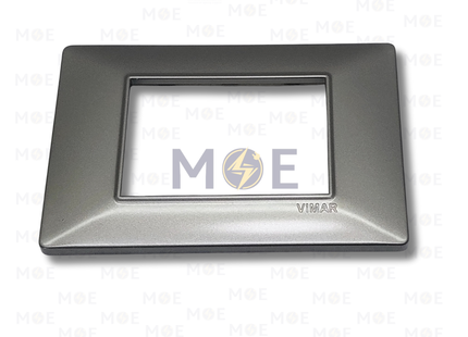 NewVS/ Plana Plastic Cover Plate Silver Matt 3module | IT401-SL Matt-12 | بلاك بلاستيك فضي ناشف