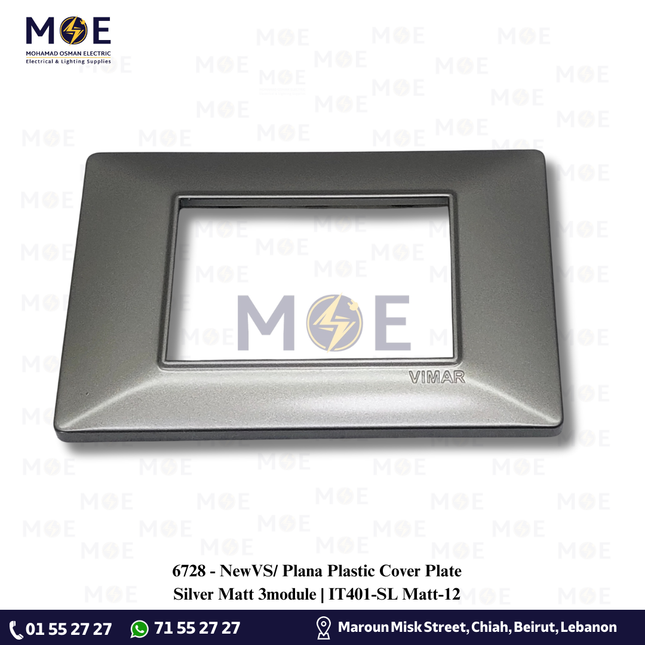 NewVS/ Plana Plastic Cover Plate Silver Matt 3module | IT401-SL Matt-12