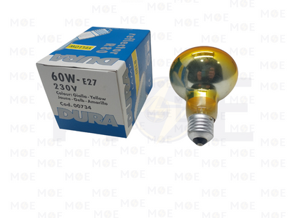 Dura Incandescent Lamp Reflector Yellow E27 60W R80 | 734 | لمبة عادي برم اصفر