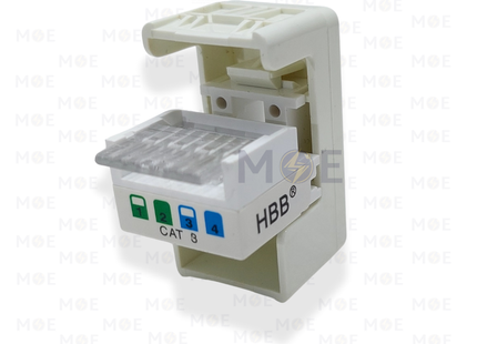 System/ Gewiss RJ11 Cat3 phone Jack | Telephone Socket White | RJ11-Cat3-White | بريز تلفون ابيض