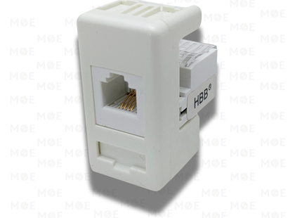 System/ Gewiss RJ11 Cat3 phone Jack | Telephone Socket White | RJ11-Cat3-White | بريز تلفون ابيض