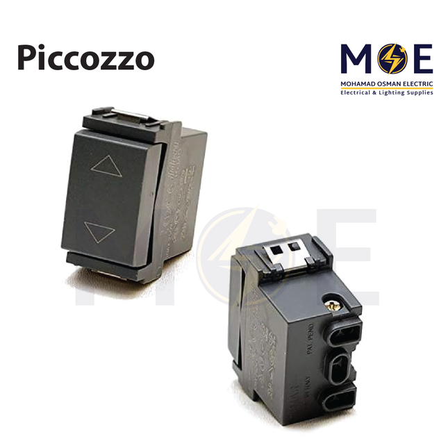 Piccozzo Curtain Switch Gray 10A 250V | 9872 | مفتاح ستور رمادي اسود