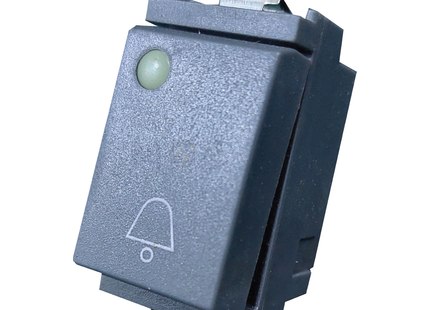 Piccozzo Door Bell Switch/ Push Button Gray 1P 10A 250V | 9853 | كباس جرس داخلي مفرد رمادي اسود