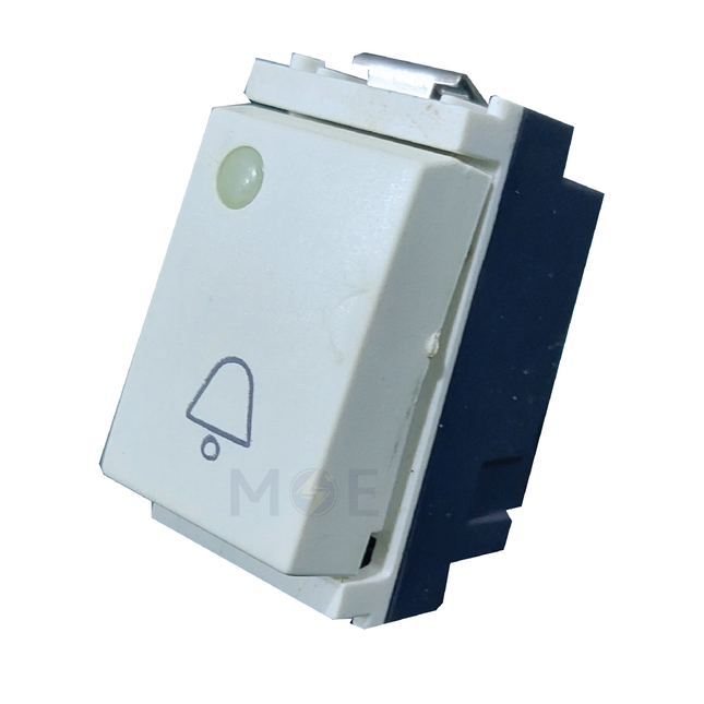 Piccozzo Door Bell Switch/ Push Button Ivory 1P 10A 250V | 09853-Ivory | كباس جرس داخلي مفرد عاجي