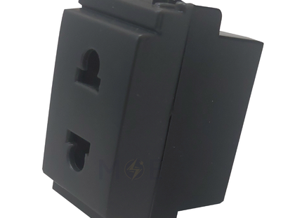 Piccozzo Euro American Standard Socket Outlet Gray 2P+E 16A 250V | 09867 | بريز امريكي اوروبي رمادي اسود