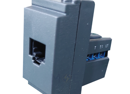 Piccozzo RJ11 phone Jack | Telephone Socket 6 Contacts Gray | 09857-6 | بريز تلفون باناسونيك رمادي اسود