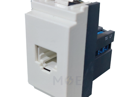 Piccozzo RJ11 phone Jack | Telephone Socket 6 Contacts White | 09857-4 | بريز تلفون باناسونيك ابيض