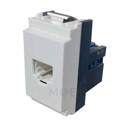 Piccozzo RJ11 phone Jack | Telephone Socket 6 Contacts White | 09857-4