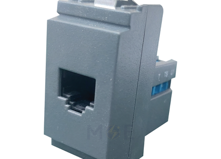Piccozzo RJ45 Data Socket 8 Contacts Gray | 09857-8 | بريز داتا رمادي اسود
