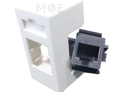 System RJ11 phone jack Cat5 Panasonic Telephone Socket Ivory | AB251-JW-KG058-Ivory | بريز تلفون عاجي