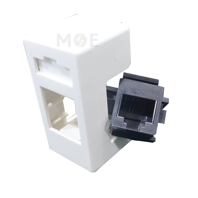 System RJ11 phone jack Cat5 Panasonic Telephone Socket Ivory | AB251-JW-KG058-Ivory | بريز تلفون عاجي