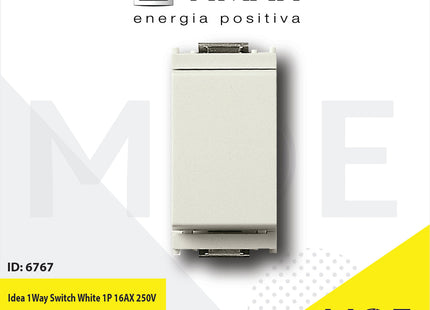 Vimar Idea 1Way Switch White 1P 16AX 250V | 16001.B | مفتاح مفرد ابيض