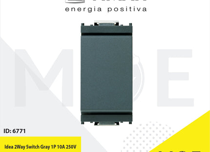 Vimar Idea 2Way Switch Gray 1P 10A 250V | 16004 | مفتاح دركسيون رمادي اسود