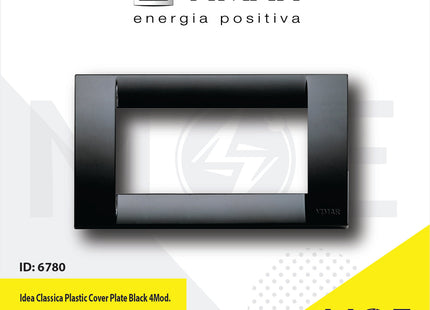 Vimar Idea Classica Plastic Cover Plate Black 4module | 16744.16 | بلاك بلاستيك اسود