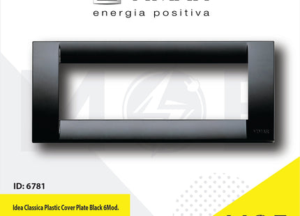 Vimar Idea Classica Plastic Cover Plate Black 6module | 16746.16 | بلاك بلاستيك اسود