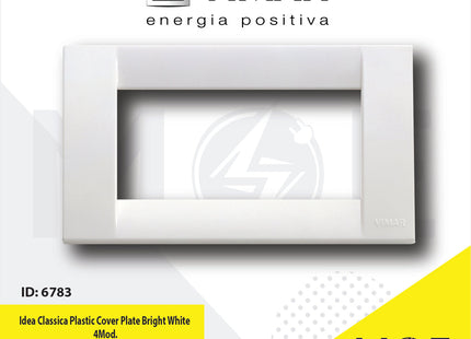 Vimar Idea Classica Plastic Cover Plate Bright White 4module | 16744.01 | بلاك بلاستيك ابيض