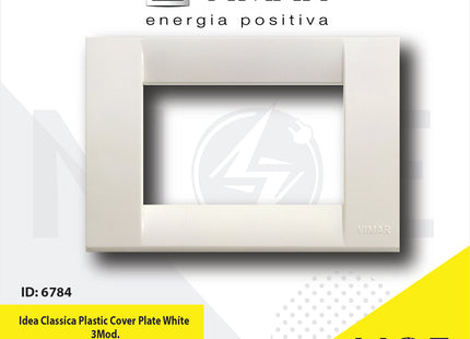 Vimar Idea Classica Plastic Cover Plate White 3module | 16743.04 | بلاك بلاستيك ابيض