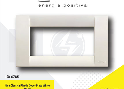 Vimar Idea Classica Plastic Cover Plate White 4module | 16744.04 | بلاك بلاستيك ابيض