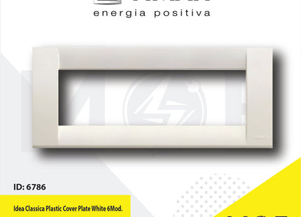 Vimar Idea Classica Plastic Cover Plate White 6module | 16746.04 | بلاك بلاستيك ابيض
