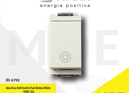 Vimar Idea Door Bell Switch/ Push Button White 1PNO 10A | 16080.B | كباس جرس داخلي مفرد ابيض