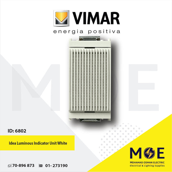 Vimar Idea Gray Luminous Indicator Unit White | 16431 | لمبة اشارة ابيض