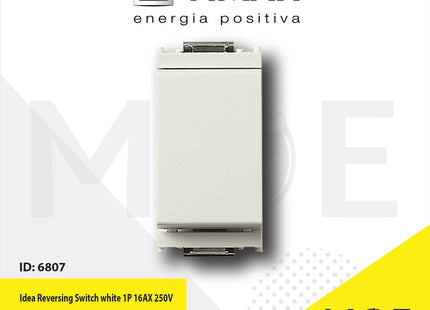 Vimar Idea Reversing Switch white 1P 16AX 250V | 16013.B | مفتاح تربل دركسيون ابيض