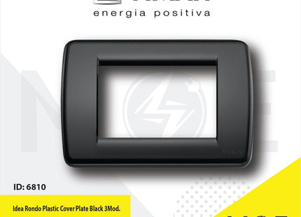 Vimar Idea Rondo Plastic Cover Plate Black 3module | 16763.16 | بلاك بلاستيك اسود