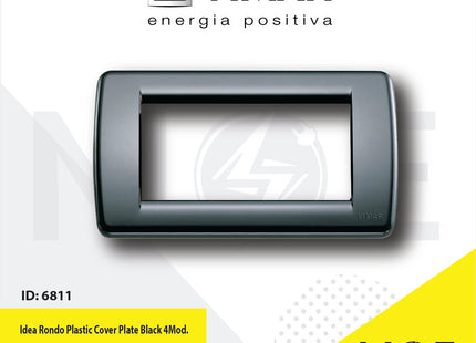 Vimar Idea Rondo Plastic Cover Plate Black 4module | 16764.16 | بلاك بلاستيك اسود