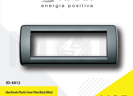 Vimar Idea Rondo Plastic Cover Plate Black 6module | 16766.16 | بلاك بلاستيك اسود