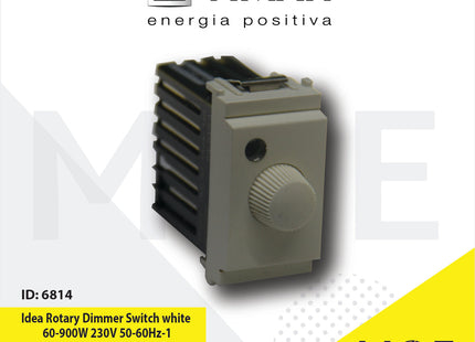Vimar Idea Rotary Dimmer Switch white 60- 900W 230V 50/60Hz 1module | 16556.B | ديمر برم ابيض