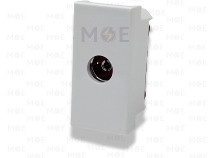 VIOKA By B-Tech Coaxial TV Socket 9.5mm White | PGB009 | بريز تلفزيون ابيض