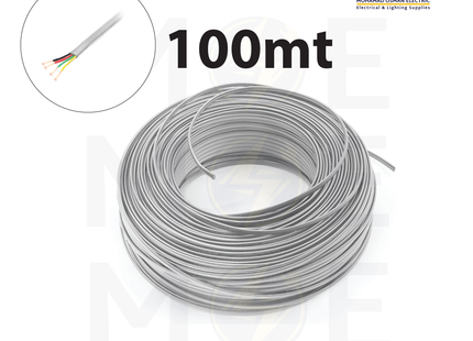 Telephone Cable / Wire Flat White 4C 4x6cc 100mt | SS201-8066 | شريط تلفون باناسونيك ابيض