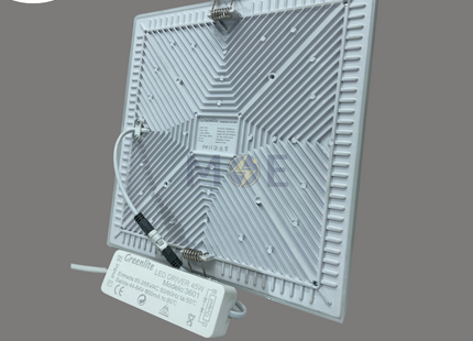 Greenlite LED Downlight/ Panel Light White Ceiling Flush Mounted FrameLess Square Daylight 20.5cm 45W | GR-3601-45W | سبوت ليد مربع مخفي بدون كادر ابيض دايلايت