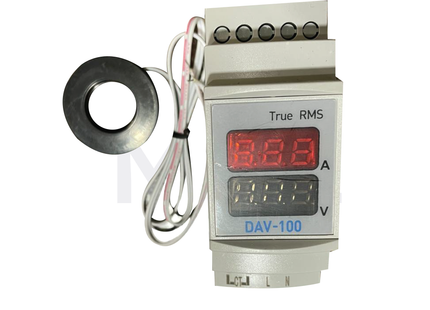 CuperA+ Multi-Function Single Phase Digital Voltmeter - Ammeter Din 0.2-200A 2module | DAV-100 | ساعة امبير و فولت على سكة مع كعكة واحد فاز