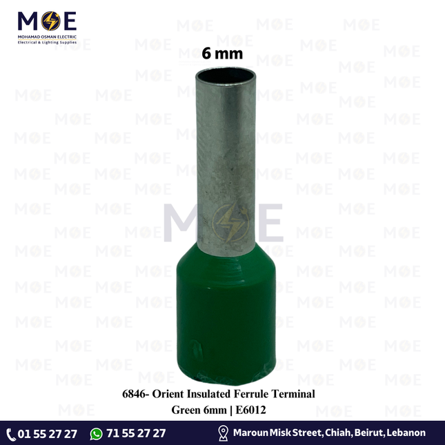 Orient Insulated Ferrule Terminal Green 6mm | E6012