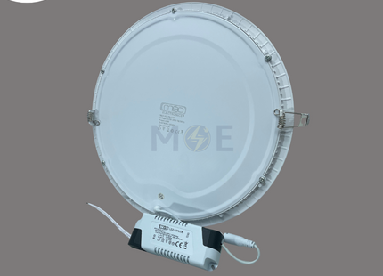 Mec LED Downlight/ Panel Light White Ceiling Flush Mounted Circular Warmwhite 3000K 2000Lm 28cm 24W | MEC-PL-TR-24W | سبوت ليد مدور مخفي ابيض ورم وايت
