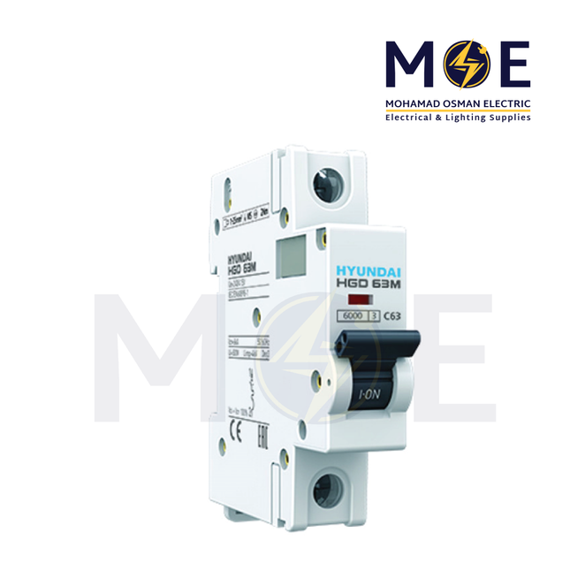 Hyundai MCB HGD63M 6KA 1P 10A | دجنتور كهرباء مفرد - قاطع كهربائي