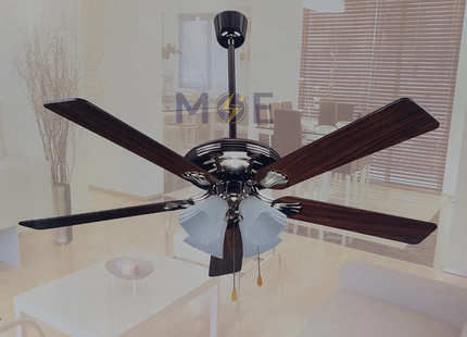 Orient Wood Blades Ceiling Fan 90W 5 Blades 52inch | DP52VB | مروحة منزلية سقف خشب ثريا ذهبي و خشبي