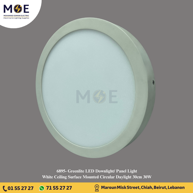 Greenlite LED Downlight/ Panel Light White Ceiling Surface Mounted Circular Daylight 30cm 30W