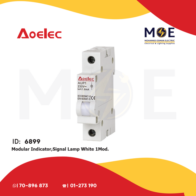 Aoelec Modular Indicator / Signal Lamp White 1module | AUP1-WHI | دجنتور اشارة ابيض