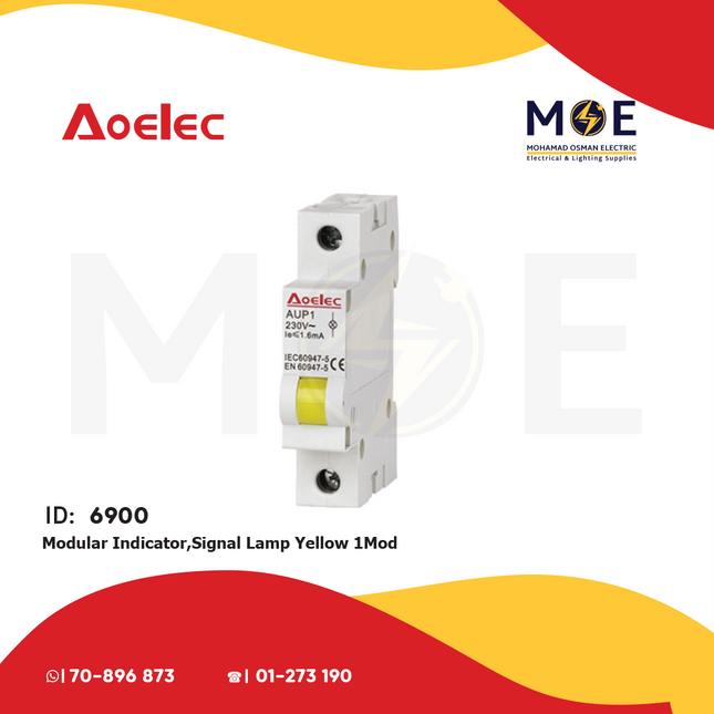 Aoelec Modular Indicator / Signal Lamp Yellow 1module | AUP1-YEL | دجنتور اشارة اصفر