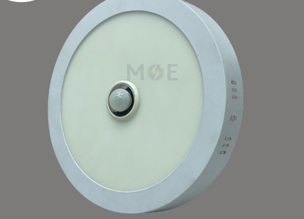 CuperLight PIR Motion Sensor LED Downlight/ Panel Light White Ceiling Surface Mounted Circular Daylight 25cm 25W | CU-SEN25W | سبوت ليد مدور ظاهر ابيض دايلايت مع حساس حركة
