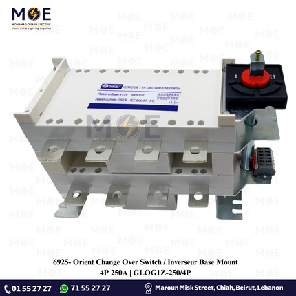 Orient Load Change Over Switch / Inverseur Base Mount 4P 250A | GLOG1Z-250/4P