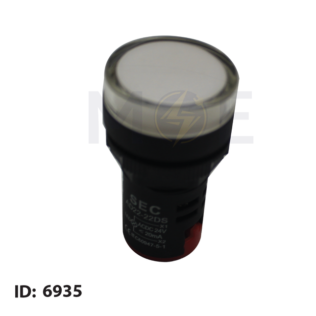 SEC Signal Lamp White 24V DC 22mm | AD22-22DS-24-Wh | لمبة اشارة ابيض