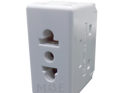 System/ Gewiss Euro American Standard Socket Outlet White 2P+E 16A 250V | بريز امريكي اوروبي ابيض