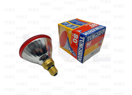 Tungsram Par38 Incandescent Lamp Par Red E27 80W | لمبة بار عادي برم احمر