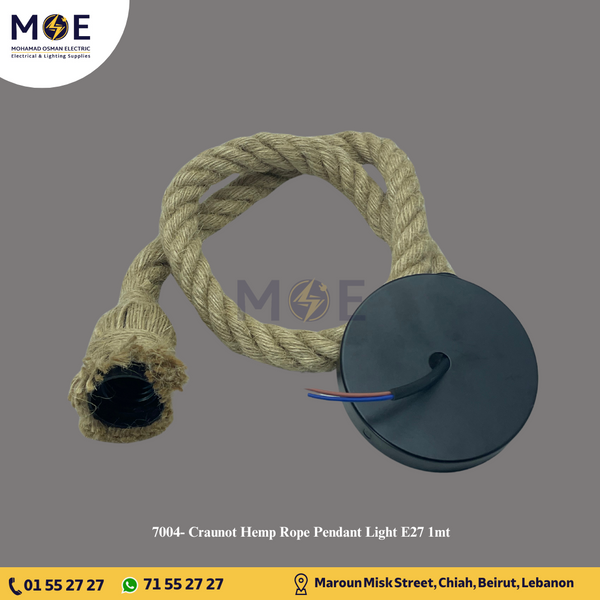 Craunot Hemp Rope Pendant Light E27 1mt