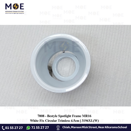 Bestyle downlight / Spotlight Frame MR16 White Recessed Fix Circular Trimless 4.5cm